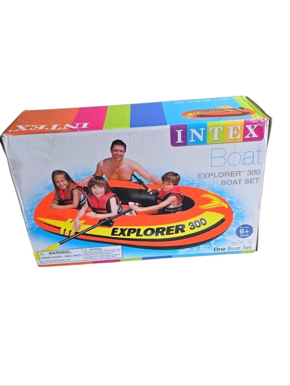 Intex Explorer 300 Boat Set Inflatable Boat Set in Blue & Orange NWT